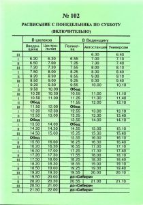 Расписание автобуса 102 Шелехов Баклаши Введенщина